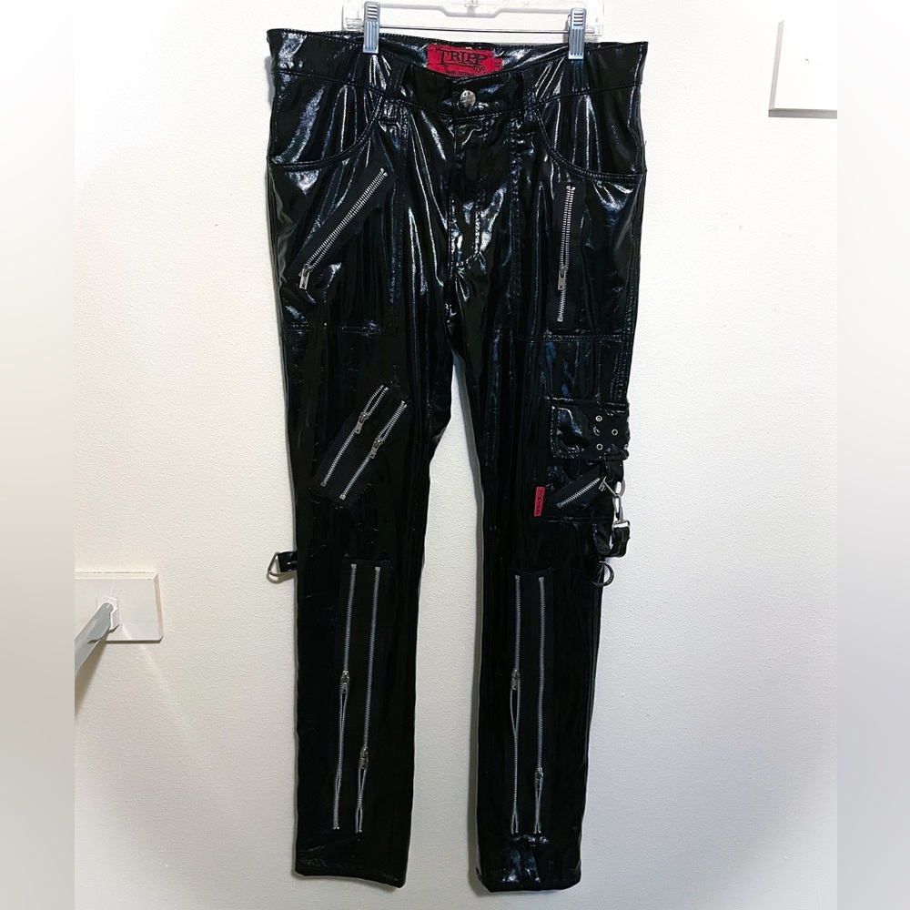 Rare Black faux leather Tripp nyc pants Daang Goodman
